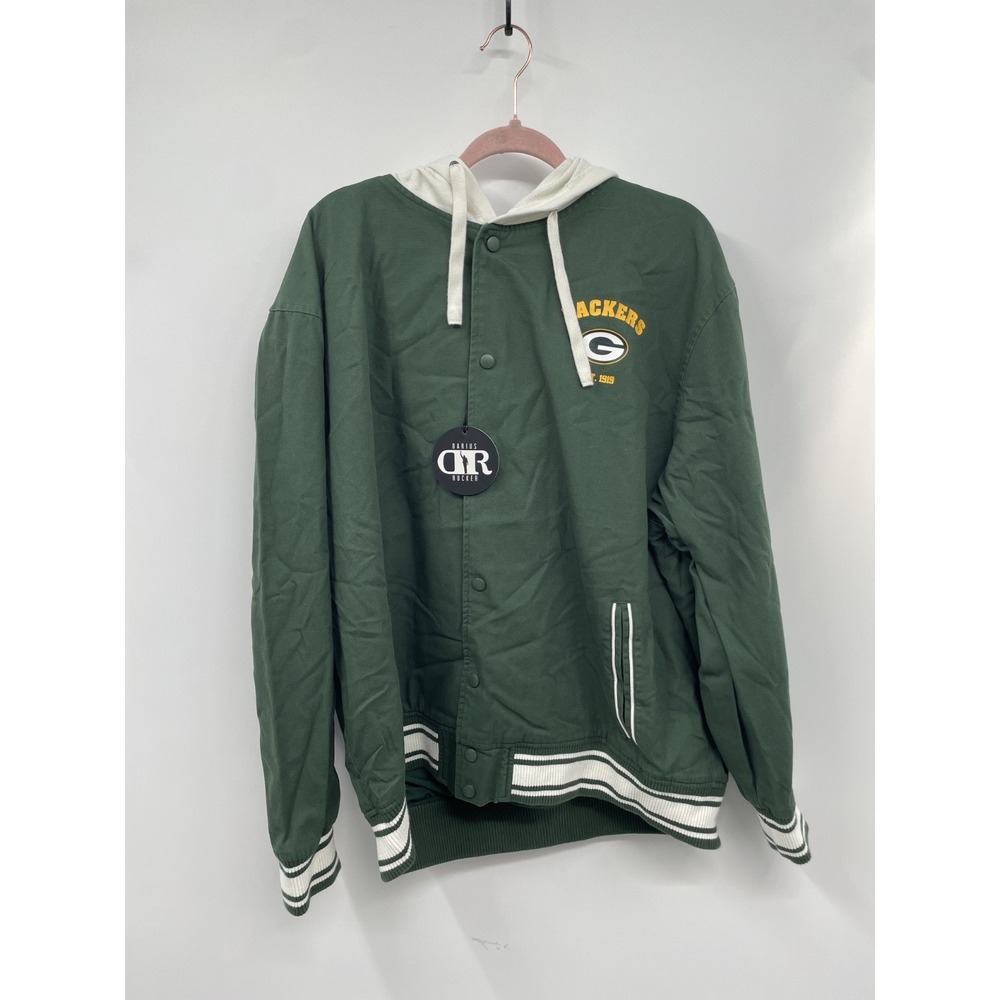 Darius Rucker Jacket Men's 2XL Green Bay Packers Snap Front Hooded Football‎ NWT